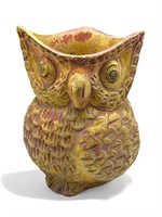 Terracotta owl planter, 9 1/2” h.