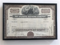 Framed The Atlantic Refining Company Stock Certifi