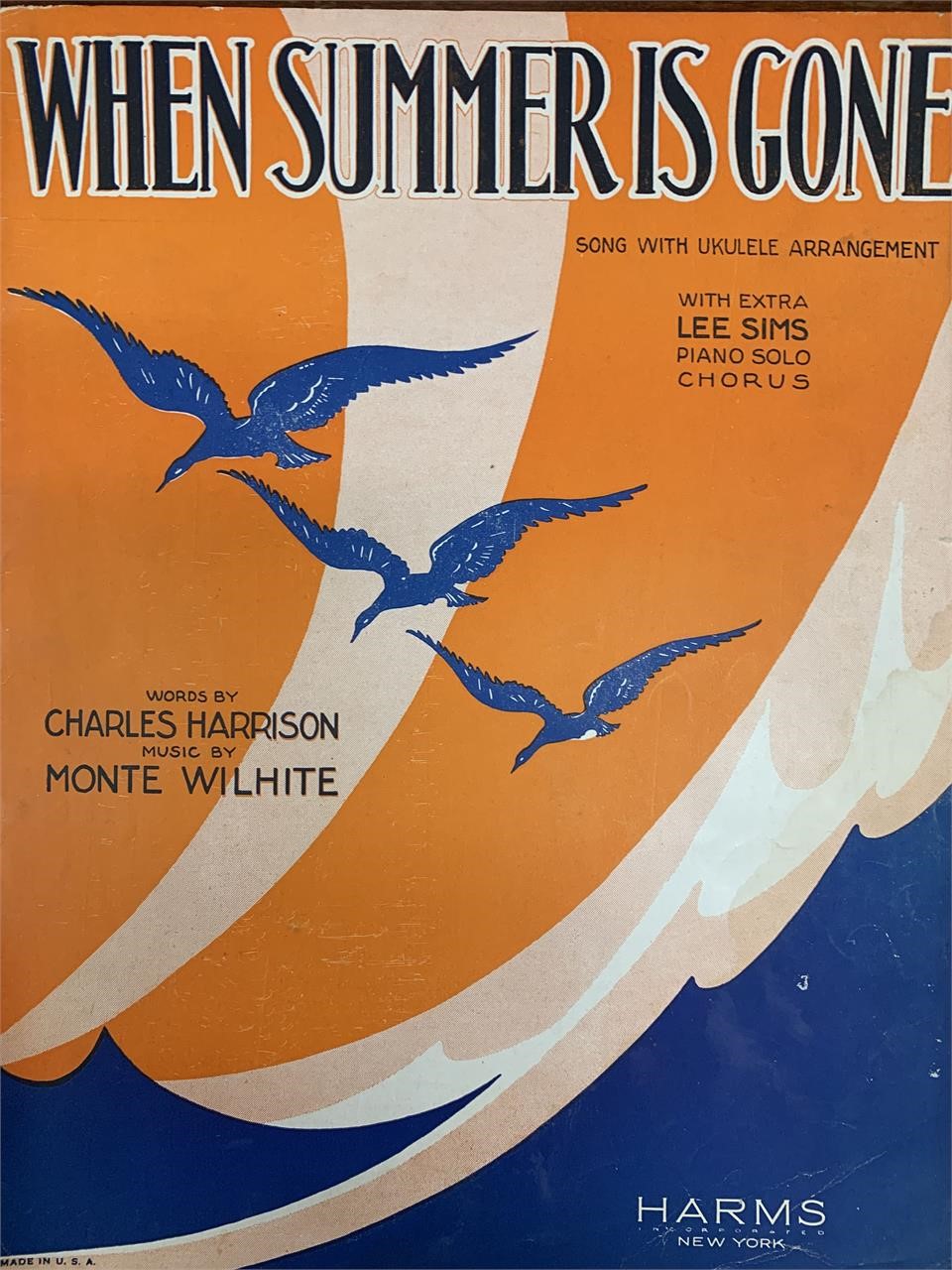 When Summer Is Gone unsigned sheet music