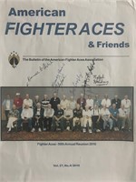 WWII pilots American Fighter Aces signed bulletin
