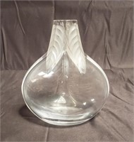 Signed Lalique crystal bud vase