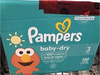 Diapers Size 3, 160 count - Pampers Baby Dry