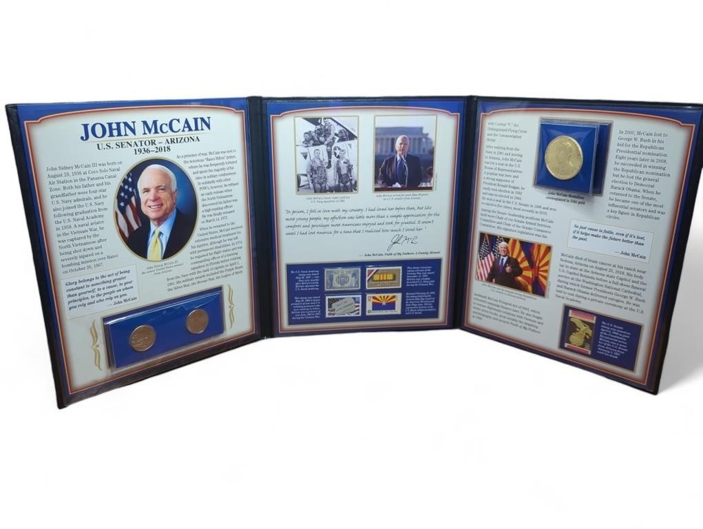 John McCain Memorial Commemorative coin and stamp