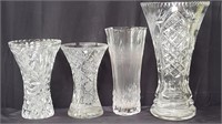 Group of Cut crystal and glass vases