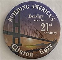 Bill Clinton- Al Gore 1996 political pin