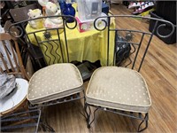 IRON FRAME CHAIRS - MISSING 1 CUSHION