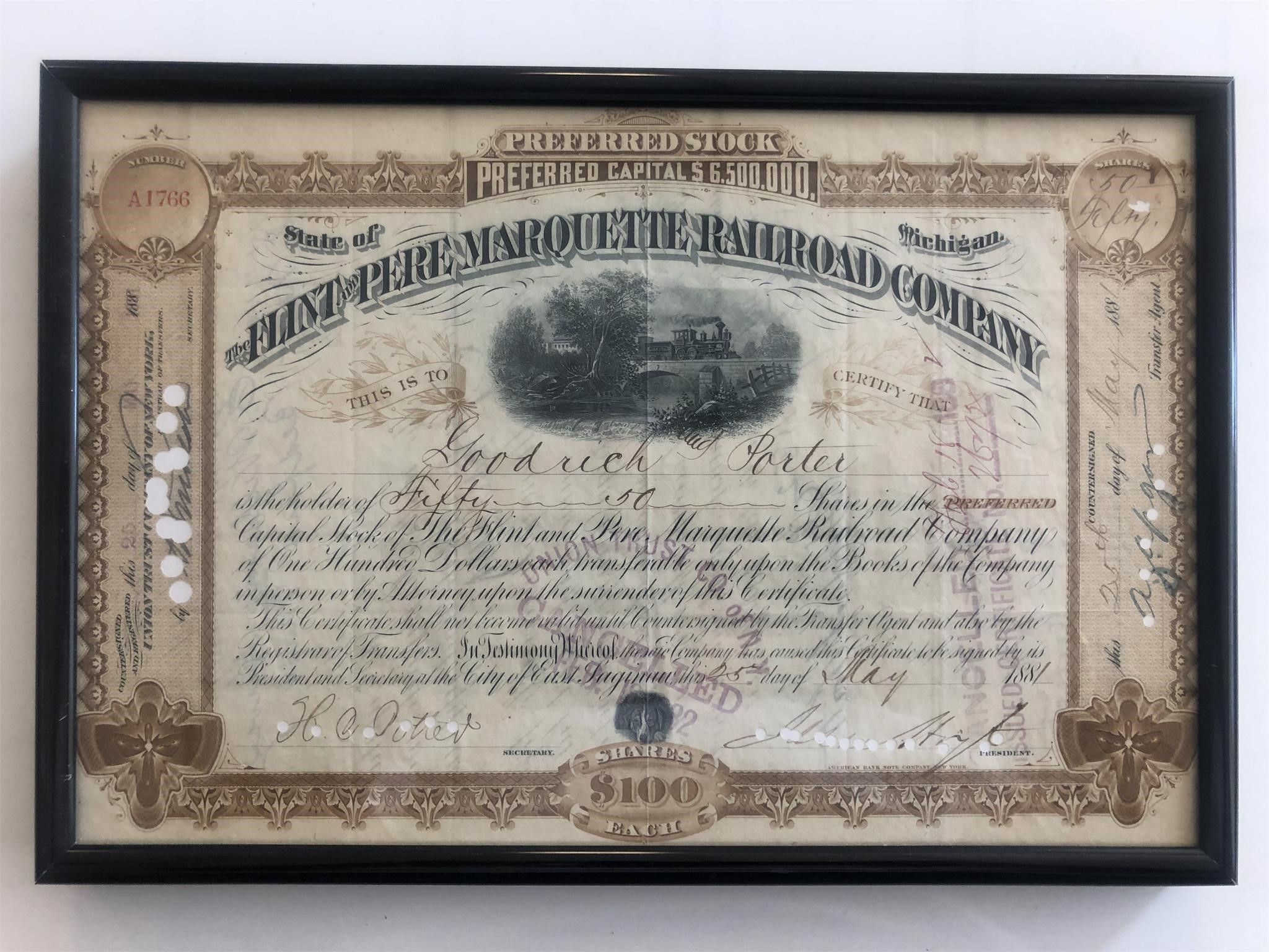 Framed The Flint and Pere Marquette Railroad Compa