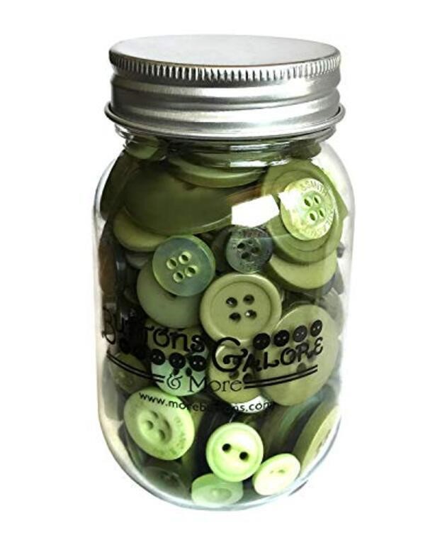 Buttons Galore Leafy Green Buttons Mason Jar