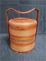 Vintage Japanese bamboo wicker bento box