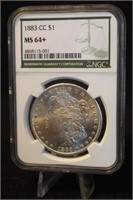 1883-CC MS64+ Morgan Silver Dollar