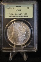 1881-S Certified MS64 Morgan Silver Dollar