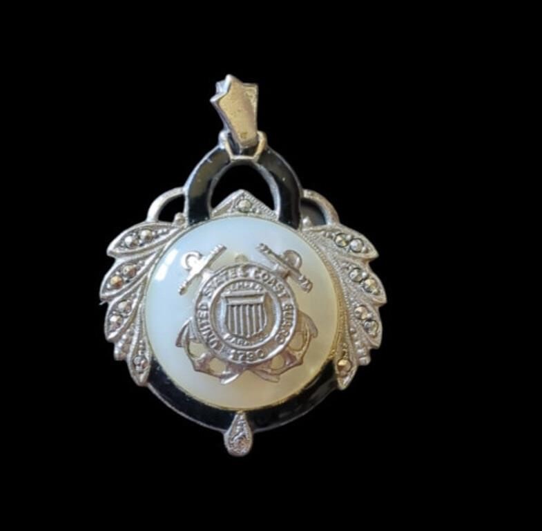 Sterling silver US Coast Guard pendant