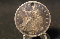 1877 U.S. Silver Trade Dollar *Holed
