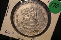 1959 Silver Un Peso Coin