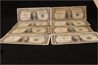 Lot of 8 Silver Certificates 1 Star Note