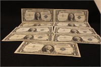 Lot of 9 Silver Certificates 1 1935G