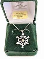 .925 18" Chain & Genuine Klondike Gold Nugget