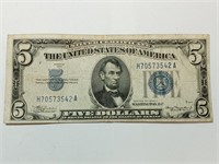 1934a $5 silver certificate