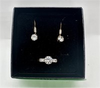 Sterling Silver .925 Ring and Earring Set