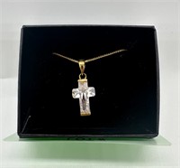 Sterling Silver .925 Technibond Cross Necklace