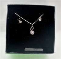 Sterling Silver .925 Earring and Necklace Set