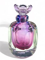Vintage crystal perfume bottle, 6” h.