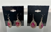 2 Pairs Sterling Silver .925 Dangle Earring Sets