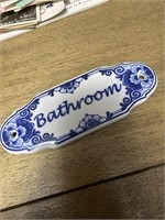 New Delft Bathroom Ceramic Sign - bought in