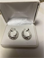 Gorgeous sterling silver cut hoops