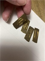 Vintage brass letterpress letters, 2-G’s, 1-A and