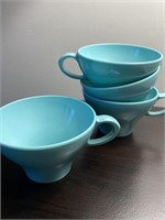 Vintage melmac cups aqua - one is a little coffee