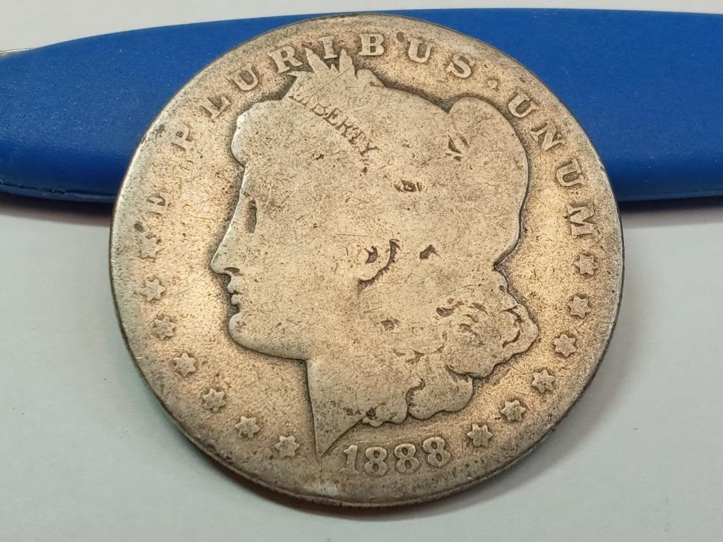 1888 O silver Morgan dollar