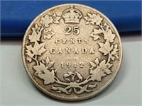1912 Canada silver 25 cents