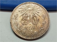 Nice 1944 Mexico silver 50 centavos