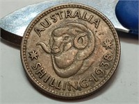 1938 Australia silver shilling