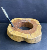 Vintage wood pen holder