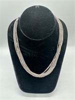 Sterling SIlver .925 10 Strand Beaded Necklace