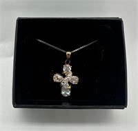Sterling Silver .925 Gold Over Silver Cross