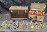 Vintage tool & die maker's metal tool box with