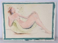 Vintage nude hand signed French on Arches paper