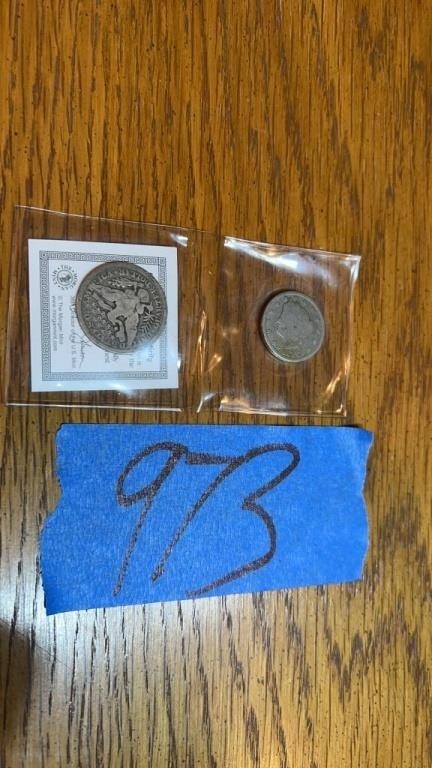 The Morgan Mint 1897-98 quarter & nickel