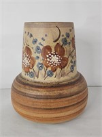 Vintage Greek stoneware vase signed on bottom