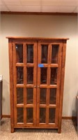 Wood cabinet with glass doors :39”x17”x66.5”