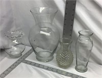 E4) FOUR GLASS VASES