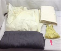 E4) Material, vtg Wedding under skirt, old sheet,