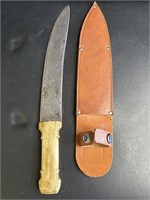 Vintage Turkish style dagger with leather sheath
