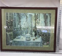 F15) Metal framed picture good condition. 29 1/2"