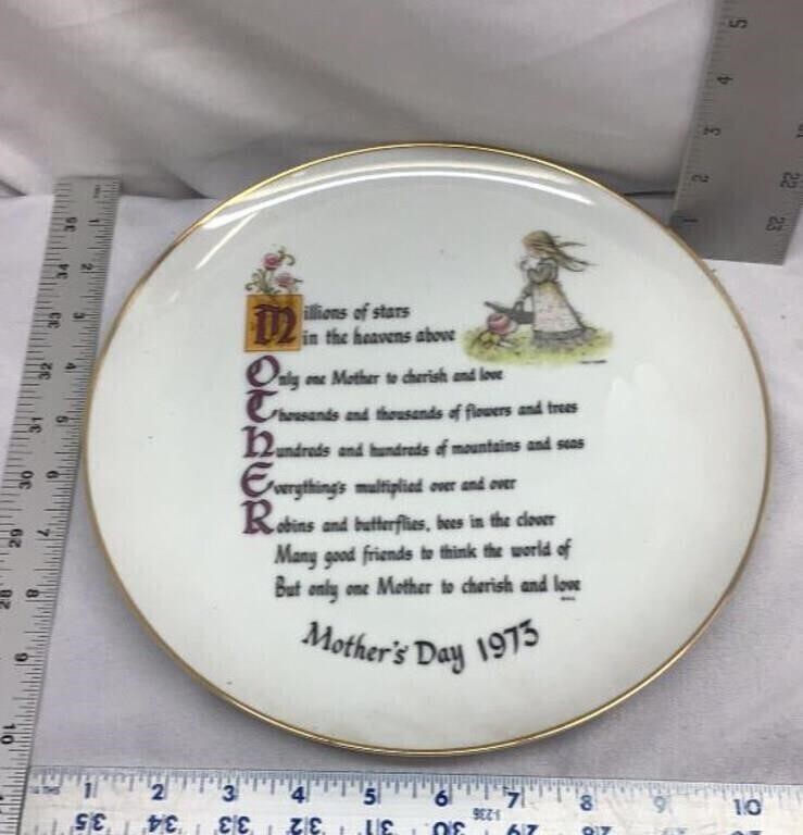 F13) MOTHERS DAY PLATE, GOOD, 1973
