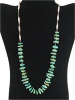 Old Pawn Navajo Turquoise Nugget  Necklace