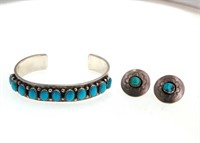 Dine' Turquoise bracelet & matching earrings